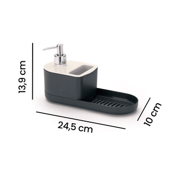 Organizador de Pia com Dispenser de Detergente e Suporte para Esponjas Coleção Cozinha- Organizador de Pia com Dispenser de Detergente e Suporte para Esponjas Design & Casa 