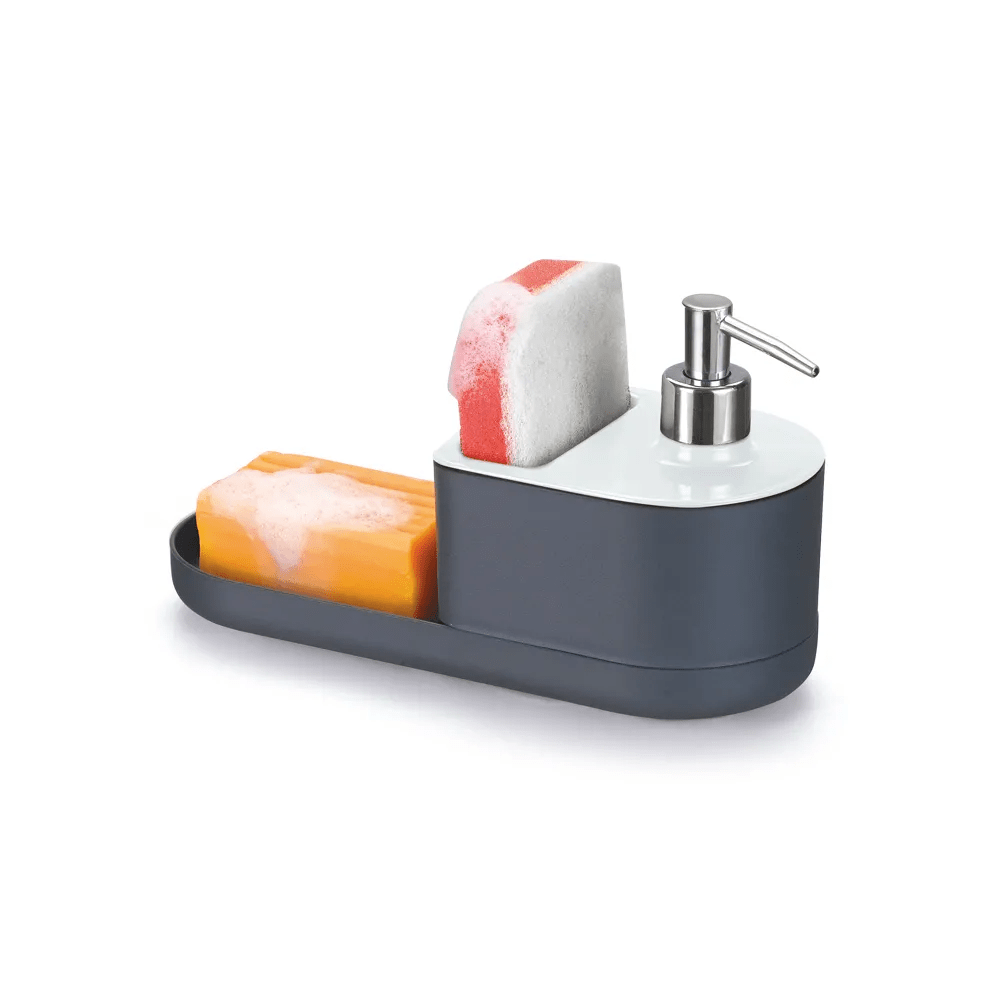 Organizador de Pia com Dispenser de Detergente e Suporte para Esponjas Coleção Cozinha- Organizador de Pia com Dispenser de Detergente e Suporte para Esponjas Design & Casa 