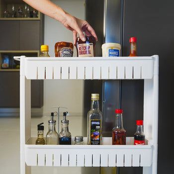 Organizador Multiuso com Rodinhas 3 Andares Coleção Cozinha- Estante Multiuso com Rodízios 3 Andares Design & Casa 