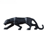 Panther Statue Animal Figurine Abstract Geometric Style Resin Leopard Sculpture Home Office Desktop Decoration Crafts Design & Casa 