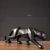 Panther Statue Animal Figurine Abstract Geometric Style Resin Leopard Sculpture Home Office Desktop Decoration Crafts Design & Casa Black 17 Inch 