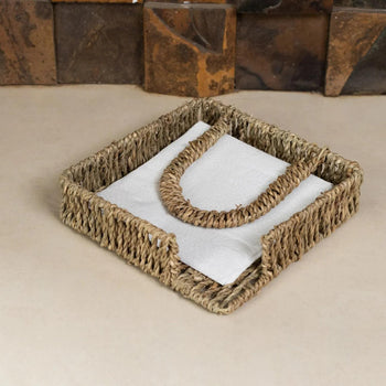 Porta Guardanapos de Sisal com Aparador Coleção Guardanapo- Porta Guardanapos de Sisal com Aparador Design & Casa 