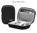 Portable Mini Hard Shell Digital Gadgets Storage Bag Artificial Leather Earphone Charger Case Data Cable U Disk Organizer Design & Casa A-Rectangle-Black 