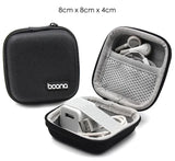 Portable Mini Hard Shell Digital Gadgets Storage Bag Artificial Leather Earphone Charger Case Data Cable U Disk Organizer Design & Casa A-Square-Black-S 