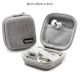 Portable Mini Hard Shell Digital Gadgets Storage Bag Artificial Leather Earphone Charger Case Data Cable U Disk Organizer Design & Casa A-Square-Gray-S 