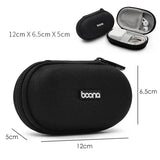 Portable Mini Hard Shell Digital Gadgets Storage Bag Artificial Leather Earphone Charger Case Data Cable U Disk Organizer Design & Casa Oval-Black 