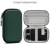 Portable Mini Hard Shell Digital Gadgets Storage Bag Artificial Leather Earphone Charger Case Data Cable U Disk Organizer Design & Casa Rectangle-Green-L 