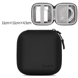 Portable Mini Hard Shell Digital Gadgets Storage Bag Artificial Leather Earphone Charger Case Data Cable U Disk Organizer Design & Casa Square-Black-L 