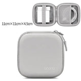 Portable Mini Hard Shell Digital Gadgets Storage Bag Artificial Leather Earphone Charger Case Data Cable U Disk Organizer Design & Casa Square-Gray-L 