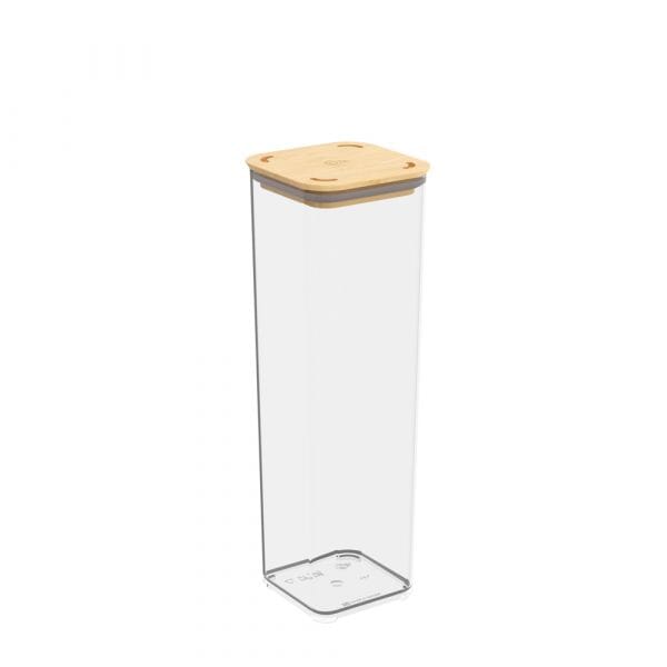 Pote Hermético com Tampa de Bambu 1,5L Coleção Potes Herméticos- Pote Hermético com Tampa de Bambu 1,5L Design & Casa 
