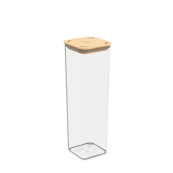 Pote Hermético com Tampa de Bambu 1,5L Coleção Potes Herméticos- Pote Hermético com Tampa de Bambu 1,5L Design & Casa 