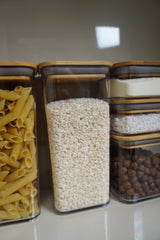 Pote Hermético com Tampa de Bambu 1,5L Coleção Potes Herméticos- Pote Hermético com Tampa de Bambu 1,5L Design & Casa 