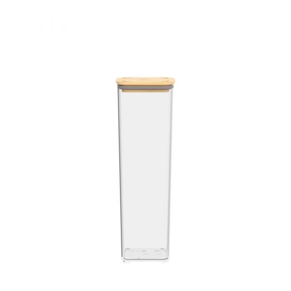 Pote Hermético com Tampa de Bambu 1,5L Coleção Potes Herméticos- Pote Hermético com Tampa de Bambu 1,5L Design & Casa 