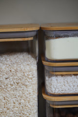 Pote Hermético com Tampa de Bambu 1,5L Coleção Potes Herméticos- Pote Hermético com Tampa de Bambu 1,5L Design & Casa 