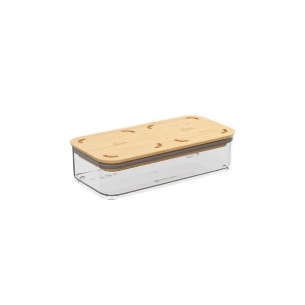 Pote Hermético com Tampa de Bambu 530ml Coleção Potes Herméticos- Pote Hermético com Tampa de Bambu 530ml Design & Casa 