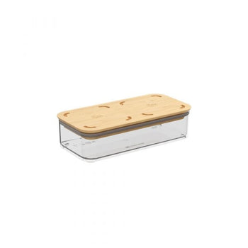 Pote Hermético com Tampa de Bambu 530ml Coleção Potes Herméticos- Pote Hermético com Tampa de Bambu 530ml Design & Casa 