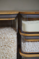 Pote Hermético com Tampa de Bambu 530ml Coleção Potes Herméticos- Pote Hermético com Tampa de Bambu 530ml Design & Casa 
