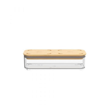 Pote Hermético com Tampa de Bambu 530ml Coleção Potes Herméticos- Pote Hermético com Tampa de Bambu 530ml Design & Casa 