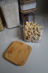 Pote Hermético com Tampa de Bambu 580ml Coleção Potes Herméticos- Pote Hermético com Tampa de Bambu 580ml Design & Casa 