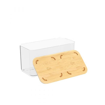 Pote Hermético de Vidro com Tampa de Bambu 1,3 L Coleção Potes Herméticos- Pote Hermético de Vidro com Tampa de Bambu 1,3 L Design & Casa 
