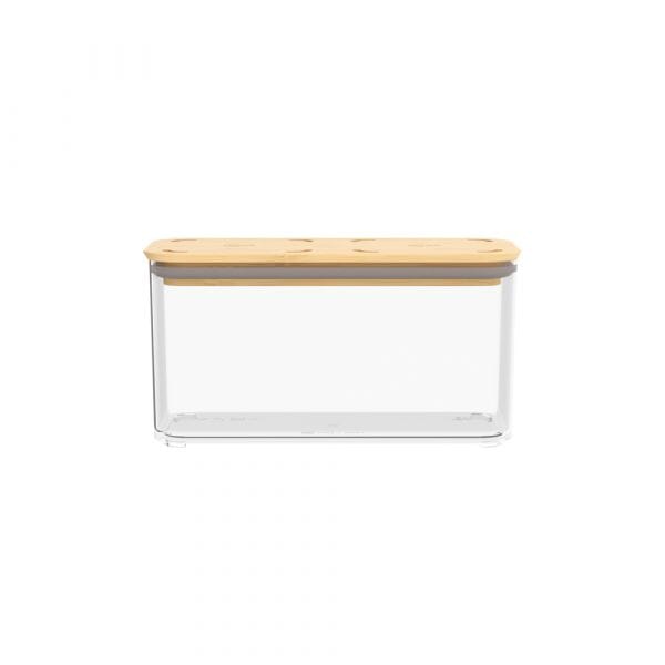 Pote Hermético de Vidro com Tampa de Bambu 1,3 L Coleção Potes Herméticos- Pote Hermético de Vidro com Tampa de Bambu 1,3 L Design & Casa 