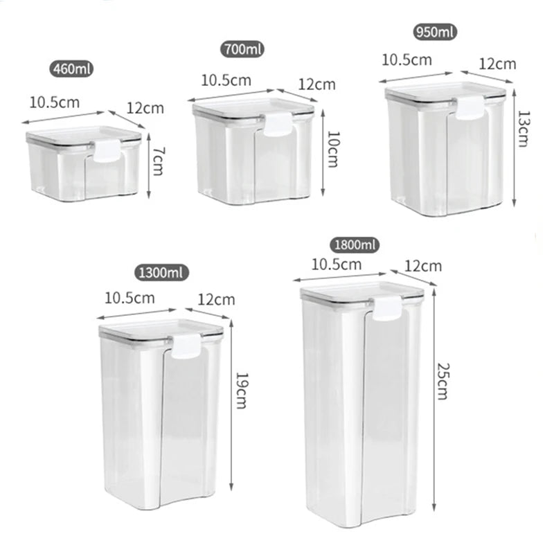 Pote Hermético para Mantimentos Vedação com Trava - Kit com 3 Design & Casa White Cover 460ML 1 Piece