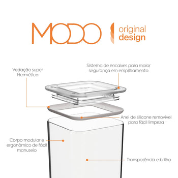 Pote Hermético Transparente com Vedação 1,5L Coleção Potes Herméticos- Pote Hermético Transparente com Vedação 1,5L Design & Casa 