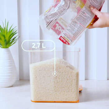 Pote Hermético Transparente Retangular com Vedação 2,7L Coleção Potes Herméticos- Pote Hermético Transparente Retangular com Vedação 2,7L Design & Casa 