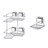 Prateleira para Banheiro de Canto Com Fixação por Sucção Ventosa Prateleira para Banheiro de Canto Com Fixação por Sucção Ventosa Design & Casa Porta Shampoo + Porta Sabonete 