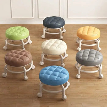 Pulley, Low Stool, Universal Wheel, Small Stool, Seat with Wheels, CHILDREN'S Multi-functional Shoe Changing Stool, round Stool Design & Casa 