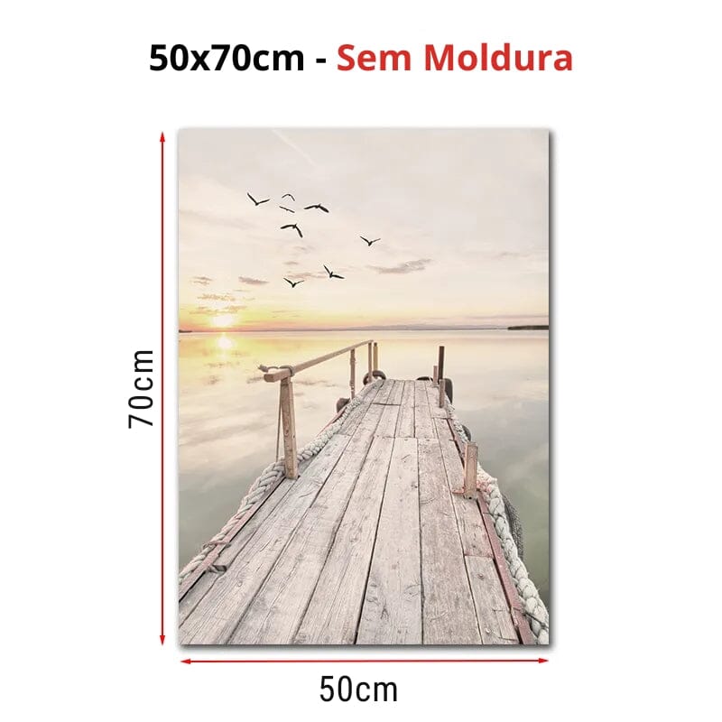 Quadro Decorativo para Sala Paisagem Ilustrativa Quadro Decorativo para Sala Paisagem Ilustrativa Design & Casa Modelo 04 sem Moldura 50x70 Como a imagem mostrada 