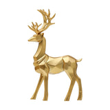 Resin Geometric Elk Sculpture Standing Gold Deer Statues Festival Reindeer Home Decor Living Room TV Cabinet Ornaments Design & Casa 