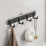 Space Aluminum Black Hook Bathroom Towel Hook Living Room Door Back Clothes Hook Simple Black Storage Hook To Save Space Design & Casa 4 hooks 