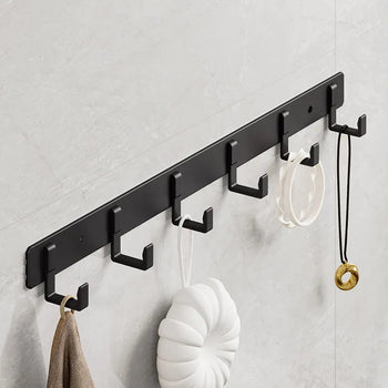 Space Aluminum Black Hook Bathroom Towel Hook Living Room Door Back Clothes Hook Simple Black Storage Hook To Save Space Design & Casa 