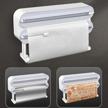 Suporte De Parede Para Papel Filme Com Cortador Coleção Cozinha - Suporte De Parede Para Papel Filme Com Cortador LightHousi 
