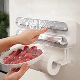 Suporte De Parede Para Papel Filme Com Cortador Coleção Cozinha - Suporte De Parede Para Papel Filme Com Cortador LightHousi 