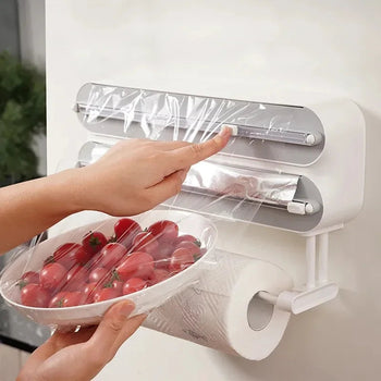 Suporte De Parede Para Papel Filme Com Cortador Coleção Cozinha - Suporte De Parede Para Papel Filme Com Cortador LightHousi 
