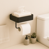 Suporte Para Papel Higiênico com Porta Lenços Umedecidos Suporte Para Papel Higiênico Com Fixação Por Sucção Ventosa Design & Casa 