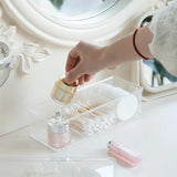 Transparent Cosmetic Storage Box Makeup Organizer Three-color Cotton Swab Cotton Pad Storage Box Desktop Acrylic Material Design & Casa 