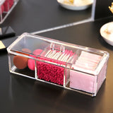 Transparent Cosmetic Storage Box Makeup Organizer Three-color Cotton Swab Cotton Pad Storage Box Desktop Acrylic Material Design & Casa 