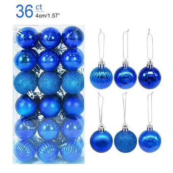 1box Christmas Balls Christmas Tree Ornaments Ball Xmas Hanging Tree Pendants Home Party Decor 2023 New Year Gift Noel Navidad Design & Casa 36pcs royal blue as picture 