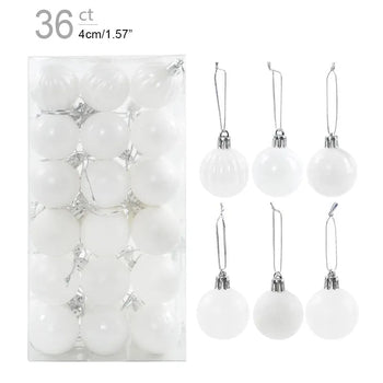 1box Christmas Balls Christmas Tree Ornaments Ball Xmas Hanging Tree Pendants Home Party Decor 2023 New Year Gift Noel Navidad Design & Casa 36pcs white as picture 
