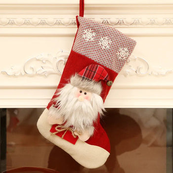 1pc Christmas Santa & Snowman & Reindeer Stocking Ornament, Christmas Stocking Hanging Pendant Design & Casa Old Man 