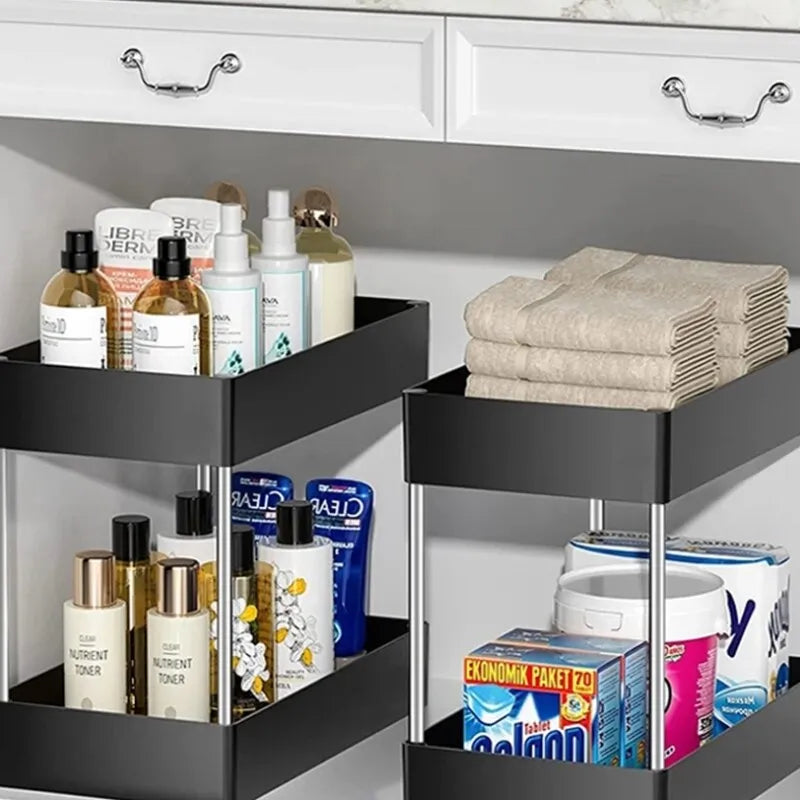 2 Tier Under Sink Storage Organizer Multipurpose Rack Bathroom Kitchen Organizer Storage Multipurpose Holder Rack for Kitchen Design & Casa 