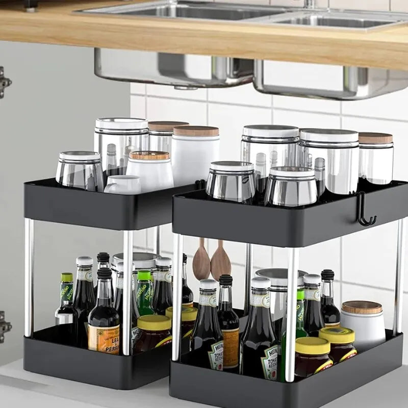 2 Tier Under Sink Storage Organizer Multipurpose Rack Bathroom Kitchen Organizer Storage Multipurpose Holder Rack for Kitchen Design & Casa 