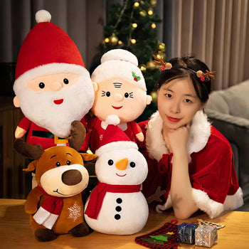 23-50CM Cute Santa Claus Snowman Elk Granny Plush Toys Christmas Decor Dolls Stuffed Soft for Baby Kids Gift Design & Casa 