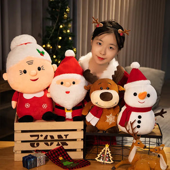 23-50CM Cute Santa Claus Snowman Elk Granny Plush Toys Christmas Decor Dolls Stuffed Soft for Baby Kids Gift Design & Casa 