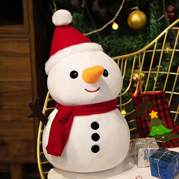 23-50CM Cute Santa Claus Snowman Elk Granny Plush Toys Christmas Decor Dolls Stuffed Soft for Baby Kids Gift Design & Casa Snowman 23cm 