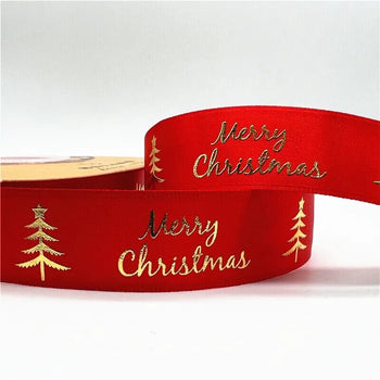 5yards 1inch 25mm Christmas Ribbon Printed Christmas Polyester Ribbon For Handmade Design Christmas Decoration DIY Gift Packing Design & Casa 05 25mm x 5yards 