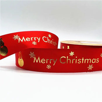 5yards 1inch 25mm Christmas Ribbon Printed Christmas Polyester Ribbon For Handmade Design Christmas Decoration DIY Gift Packing Design & Casa 07 25mm x 5yards 